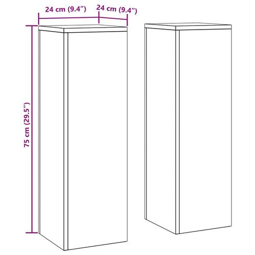 Udendørs Planteholdere Søjle 2 stk 24x24x75 cm Galvaniseret Stål