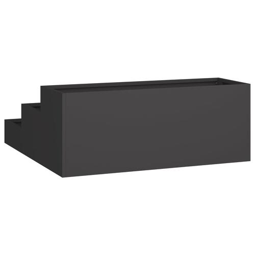 Haveplantekasse 3-etagers 90x90x35 cm Sort Stål