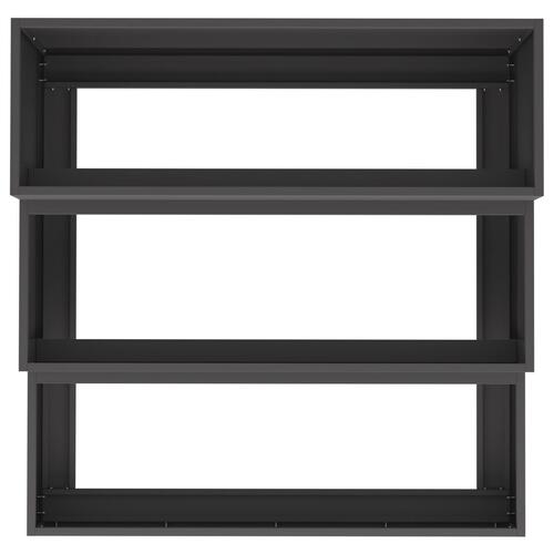 Haveplantekasse 3-etagers 90x90x35 cm Sort Stål