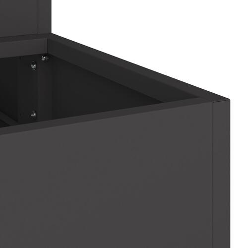 Haveplantekasse 3-etagers 90x90x35 cm Sort Stål