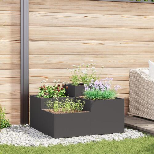 Havekasse 80x80x48 cm Sort Stål