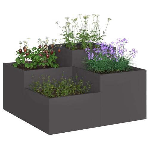 Havekasse 80x80x48 cm Sort Stål