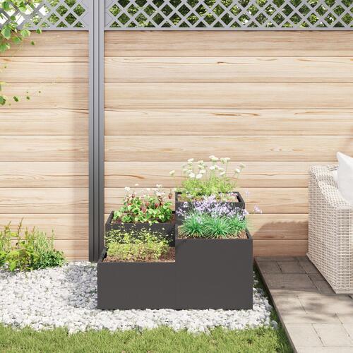 Havekasse 80x80x48 cm Sort Stål