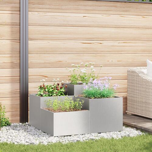 Haveplantekasse 80x80x48 cm Rustfrit stål