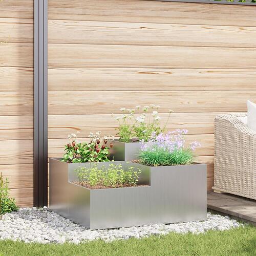Haveplantekasse 80x80x48 cm Galvaniseret Stål