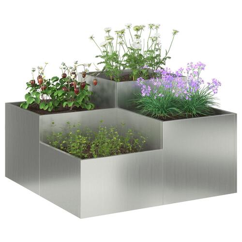 Haveplantekasse 80x80x48 cm Galvaniseret Stål