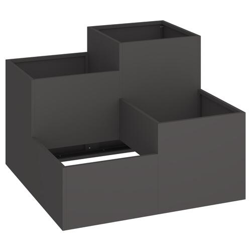Havebede 80x80x60 cm Sort Stål