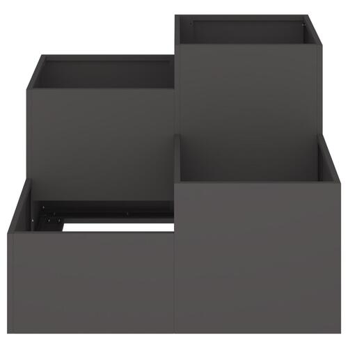 Havebede 80x80x60 cm Sort Stål