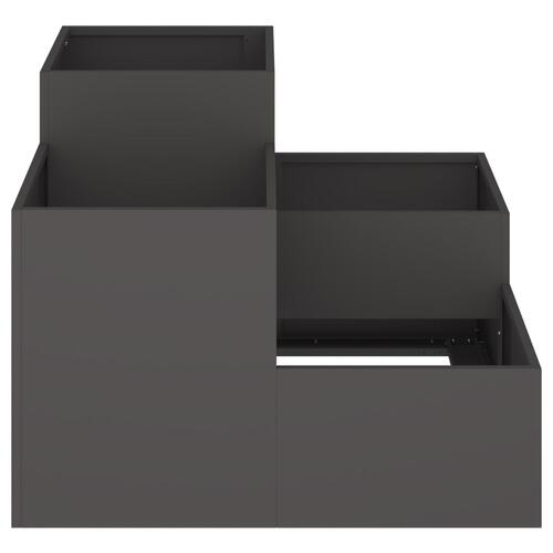 Havebede 80x80x60 cm Sort Stål
