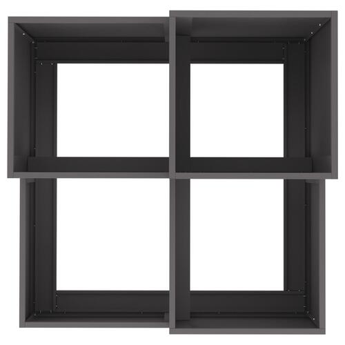 Havebede 80x80x60 cm Sort Stål