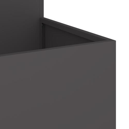 Havebede 80x80x60 cm Sort Stål