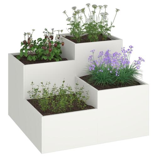 Havekrukke 80x80x60 cm Hvid Stål