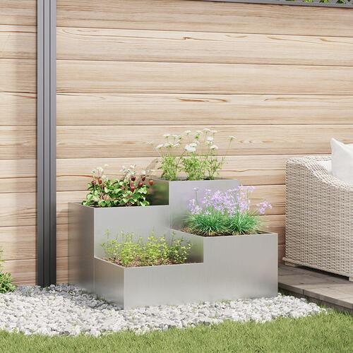 Haveplantekasse 80x80x60 cm Galvaniseret Stål