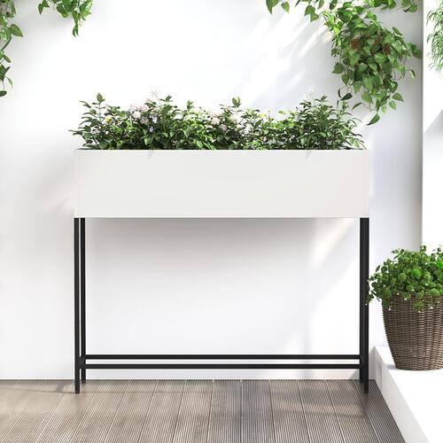 Plantestativ 100x26x82 cm Hvid Stål