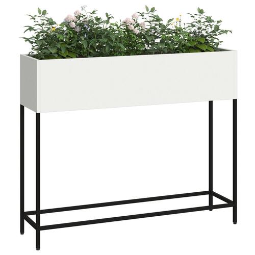 Plantestativ 100x26x82 cm Hvid Stål