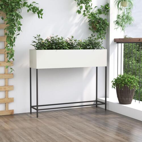 Plantestativ 100x26x82 cm Hvid Stål