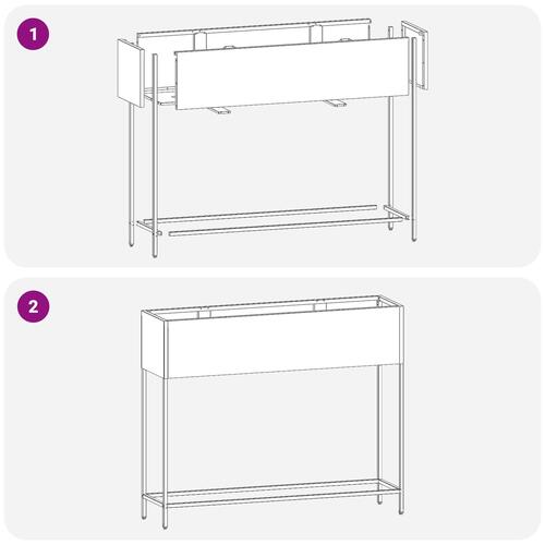 Plantestativ 100x26x82 cm Hvid Stål