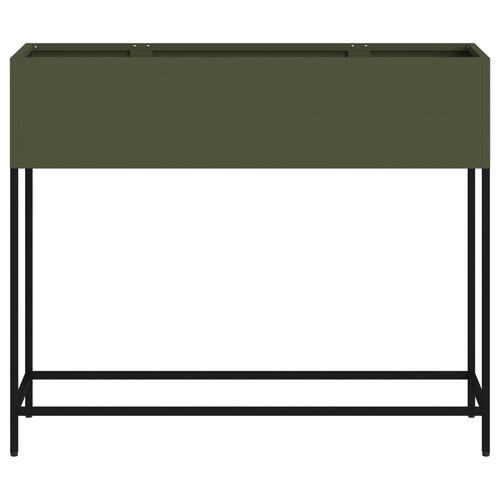 Hævet Havebed 100x26x82 cm Olivengrøn Stål