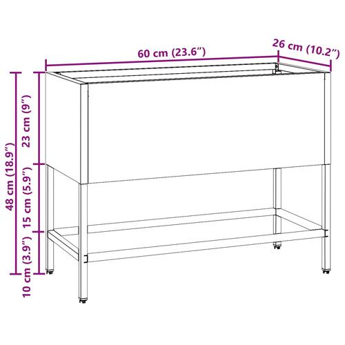 Hævet Havebed 60x26x45 cm Hvid Stål