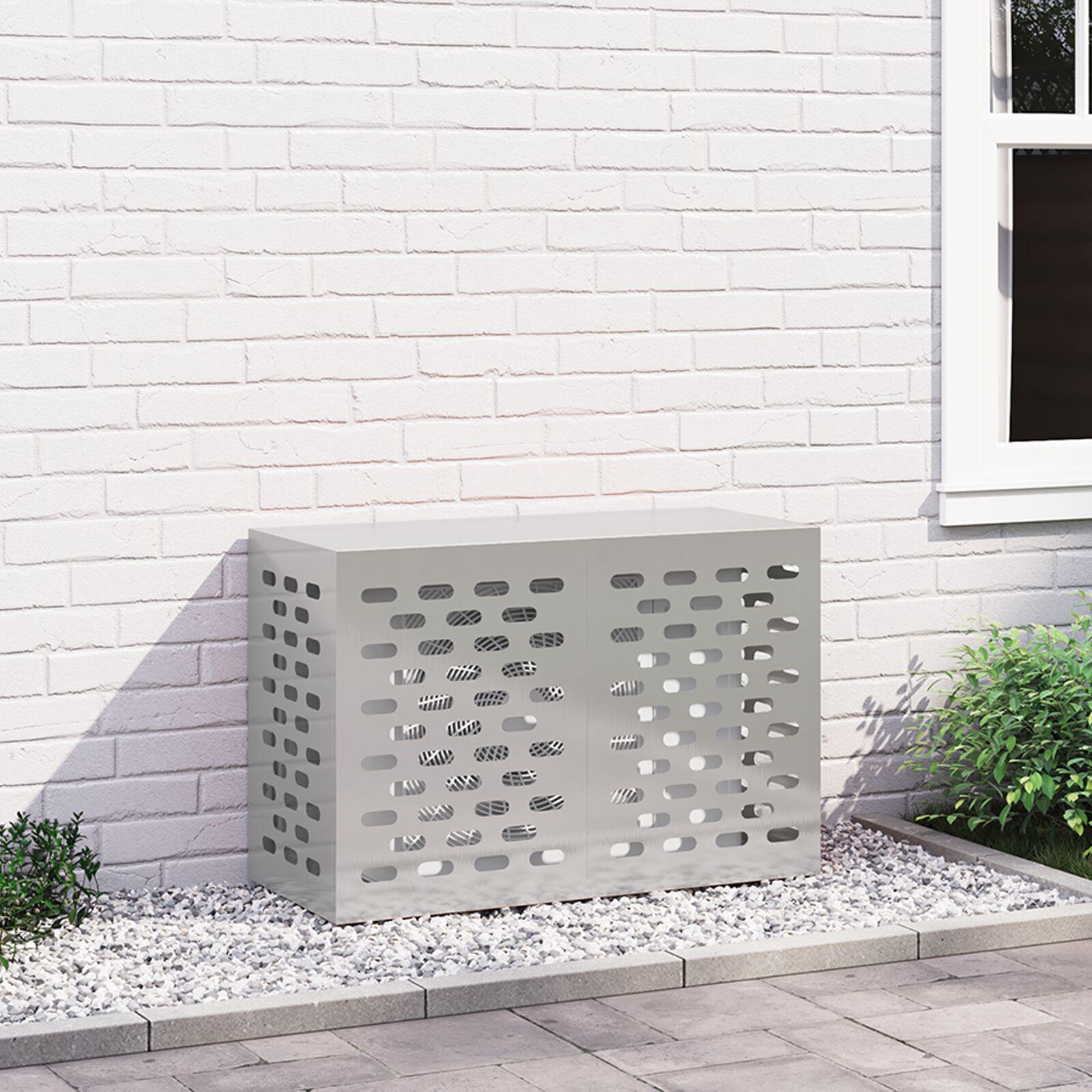 Aircondition-cover i rustfrit stål - sølv, 90 × 40 × 60 cm billede