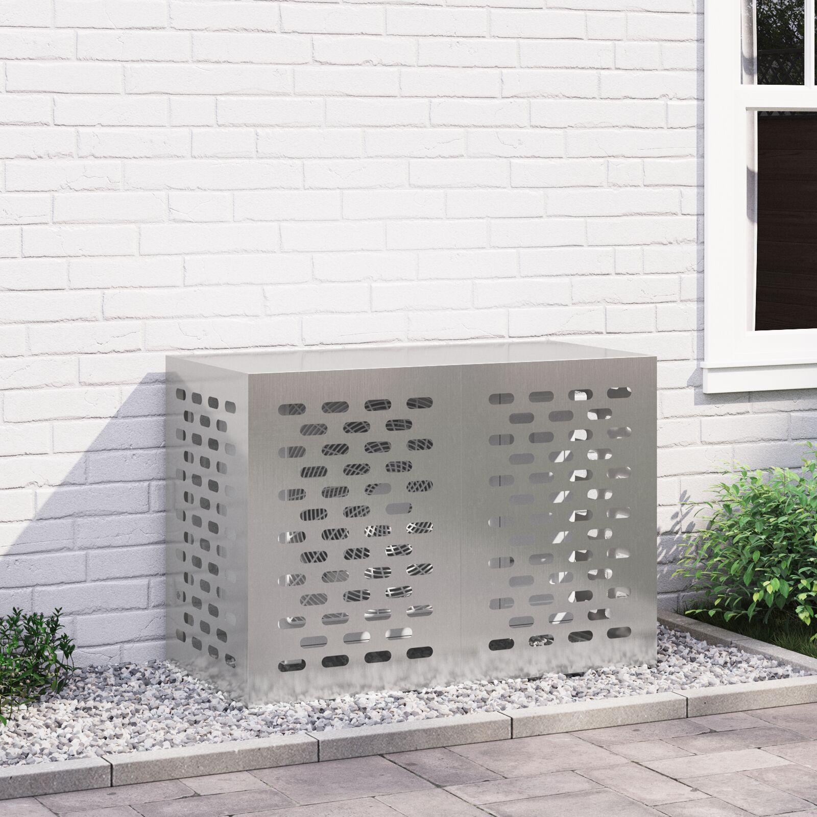 Aircondition-cover i rustfrit stål - sølv, 100 × 50 × 70 cm billede
