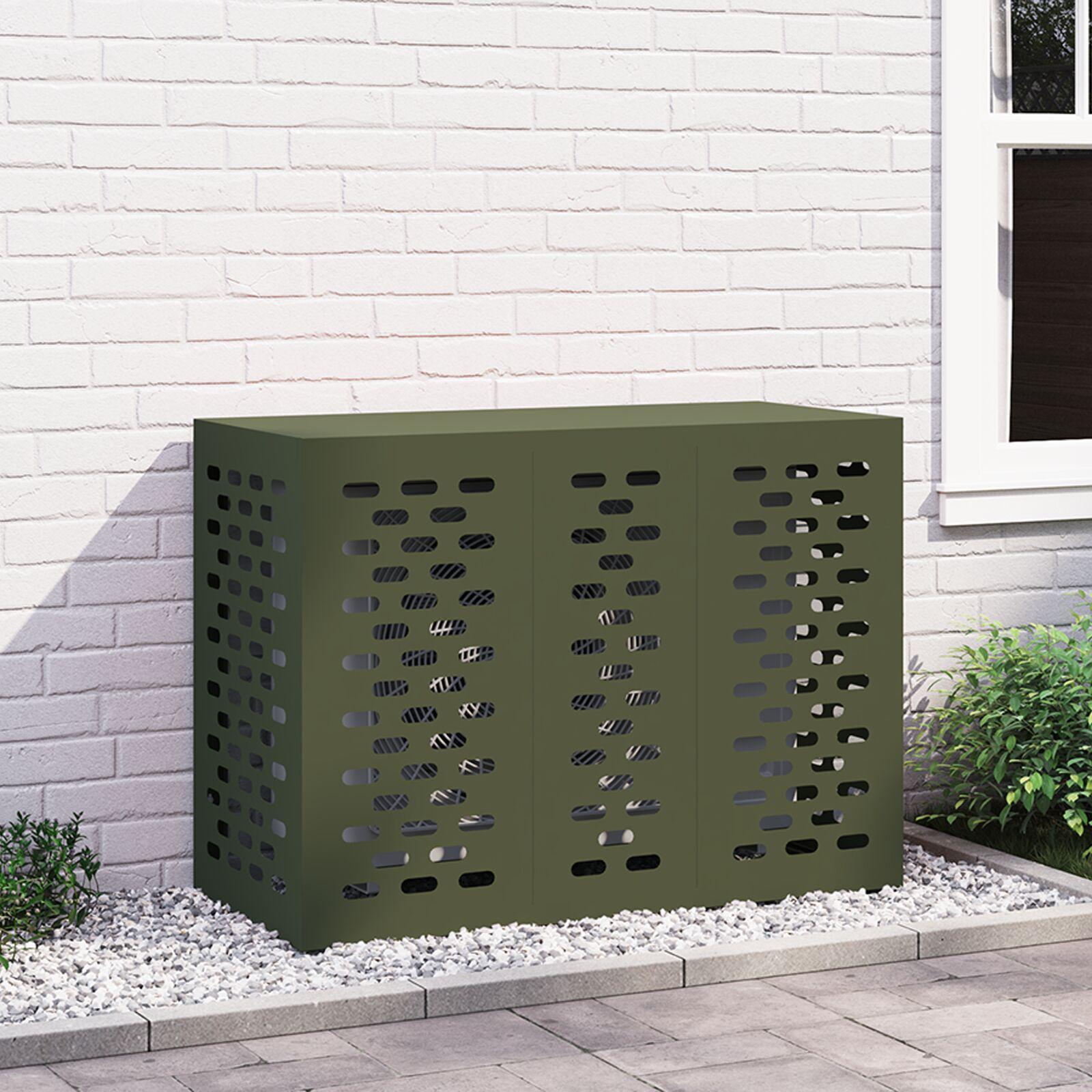 Air Conditioner Cover Olivengrøn 110x50x80 cm Stål