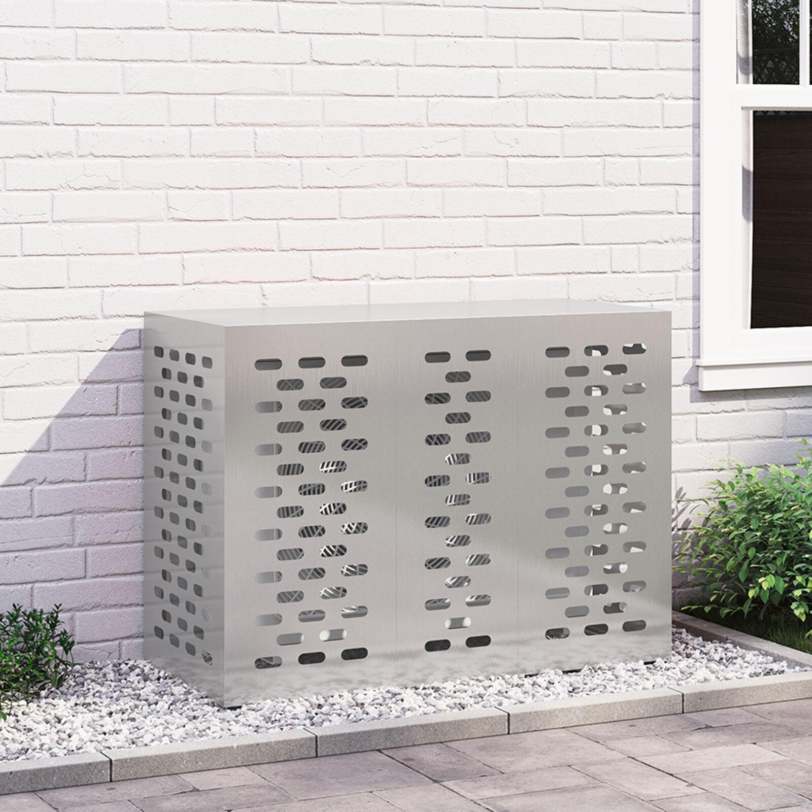 Aircondition-cover i rustfrit stål - sølv, 110 × 50 × 80 cm billede