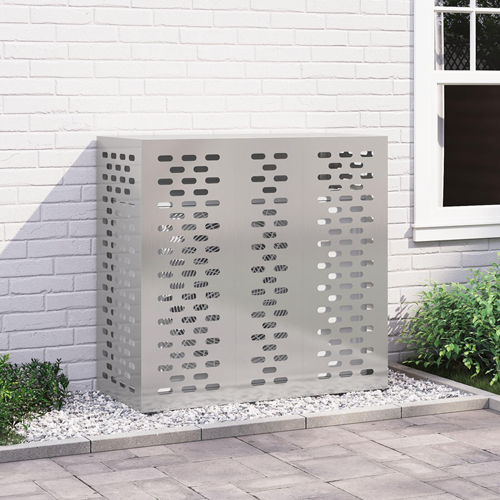 Air Conditioner Cover Sølv 110 x 50 x 105 cm Rustfrit stål billede
