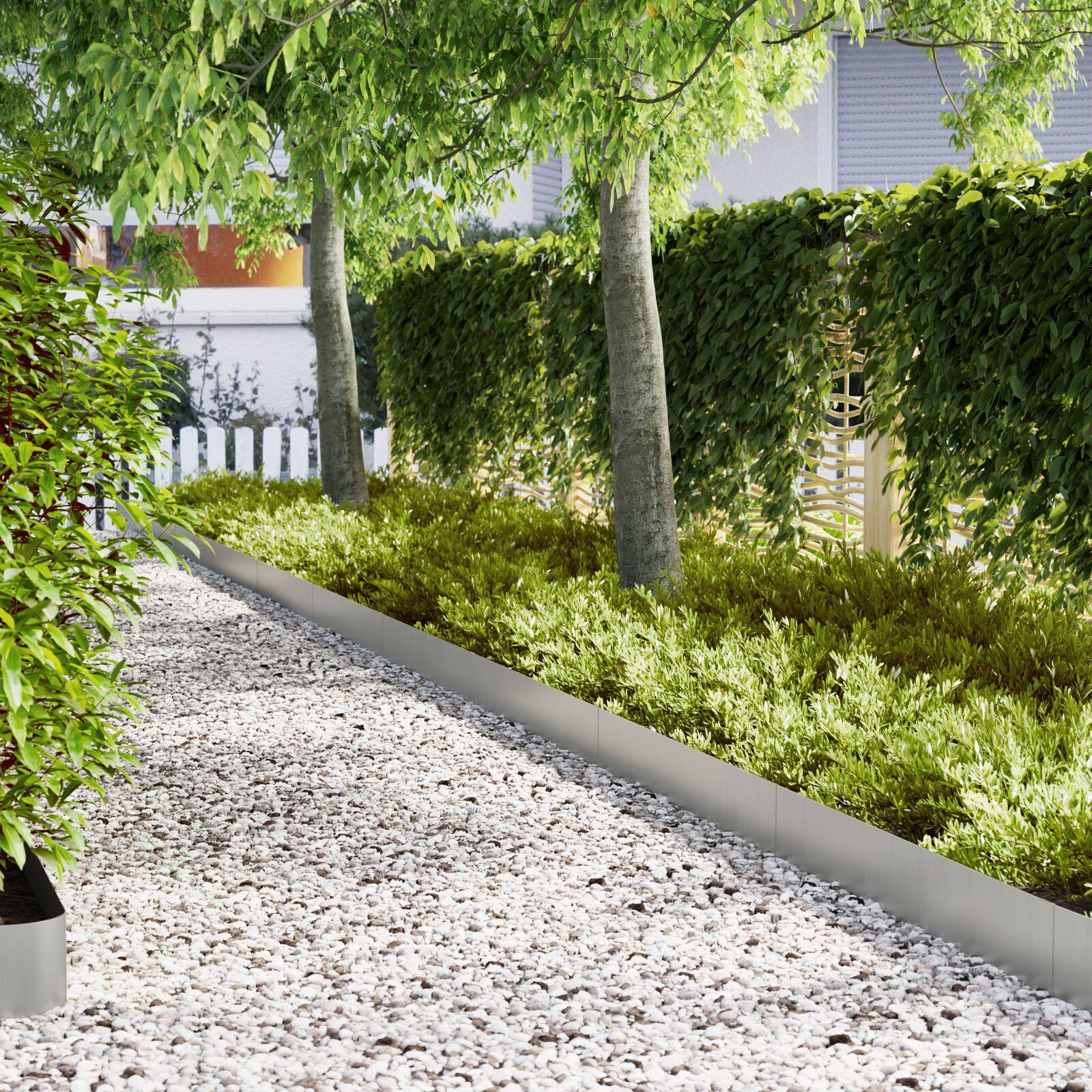 Græs kanter 10 stk 100x0,5x20 cm galvaniseret stål