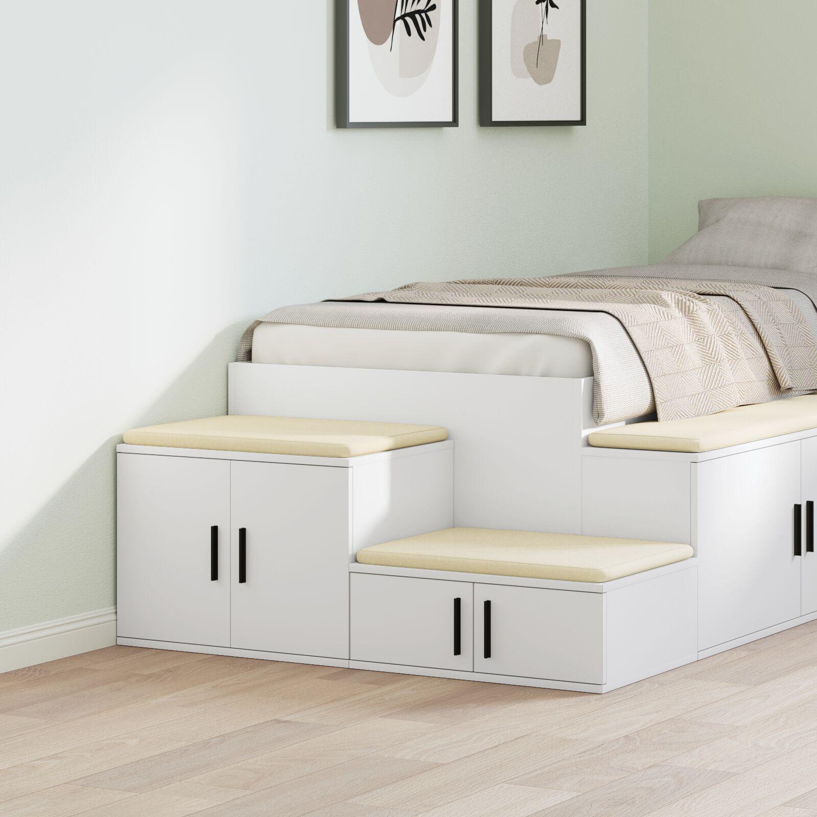 Opbevaringsskab Hvid 118 X 41 X 40 Cm Konstrueret Træ