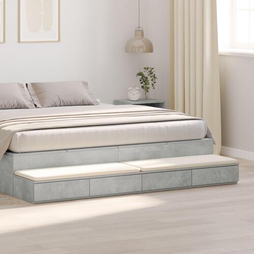 Sengekufferter Beton Grå 200x36,5x16,5 cm Kontruktionstræ