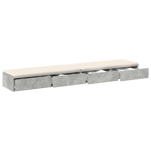 Sengekufferter Beton Grå 200x36,5x16,5 cm Kontruktionstræ