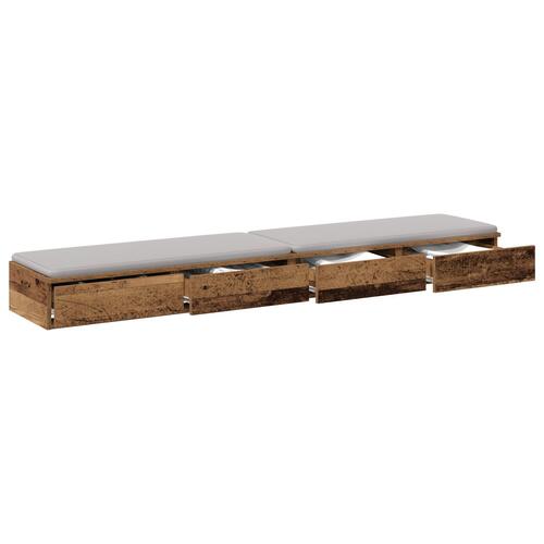 Sengeskuffer Gamle Træ 200x36,5x16,5 cm Ingeniørt træ