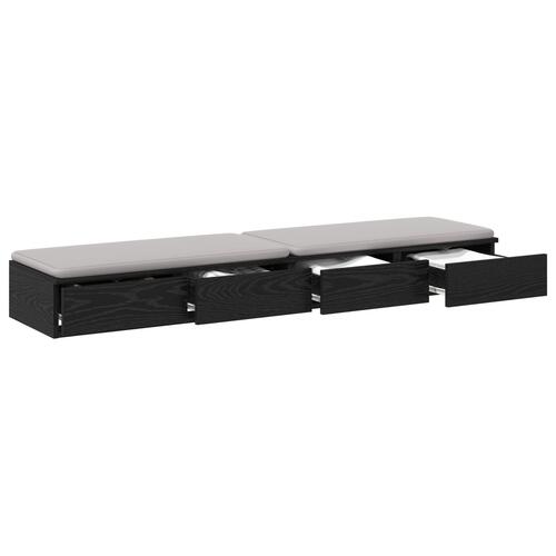 Sengeborde Sort egetræ Træ 150 x 36.5 x 16.5 cm Sengebord