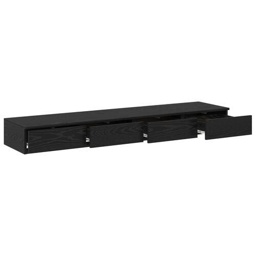 Sengeborde Sort egetræ Træ 150 x 36.5 x 16.5 cm Sengebord