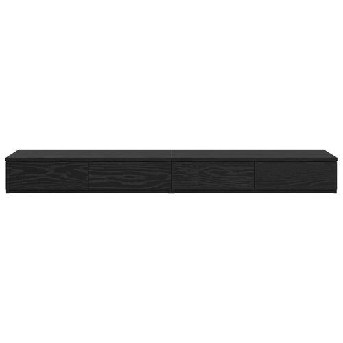 Sengeborde Sort egetræ Træ 150 x 36.5 x 16.5 cm Sengebord