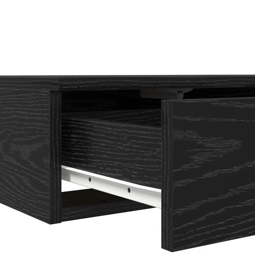 Sengeborde Sort egetræ Træ 150 x 36.5 x 16.5 cm Sengebord