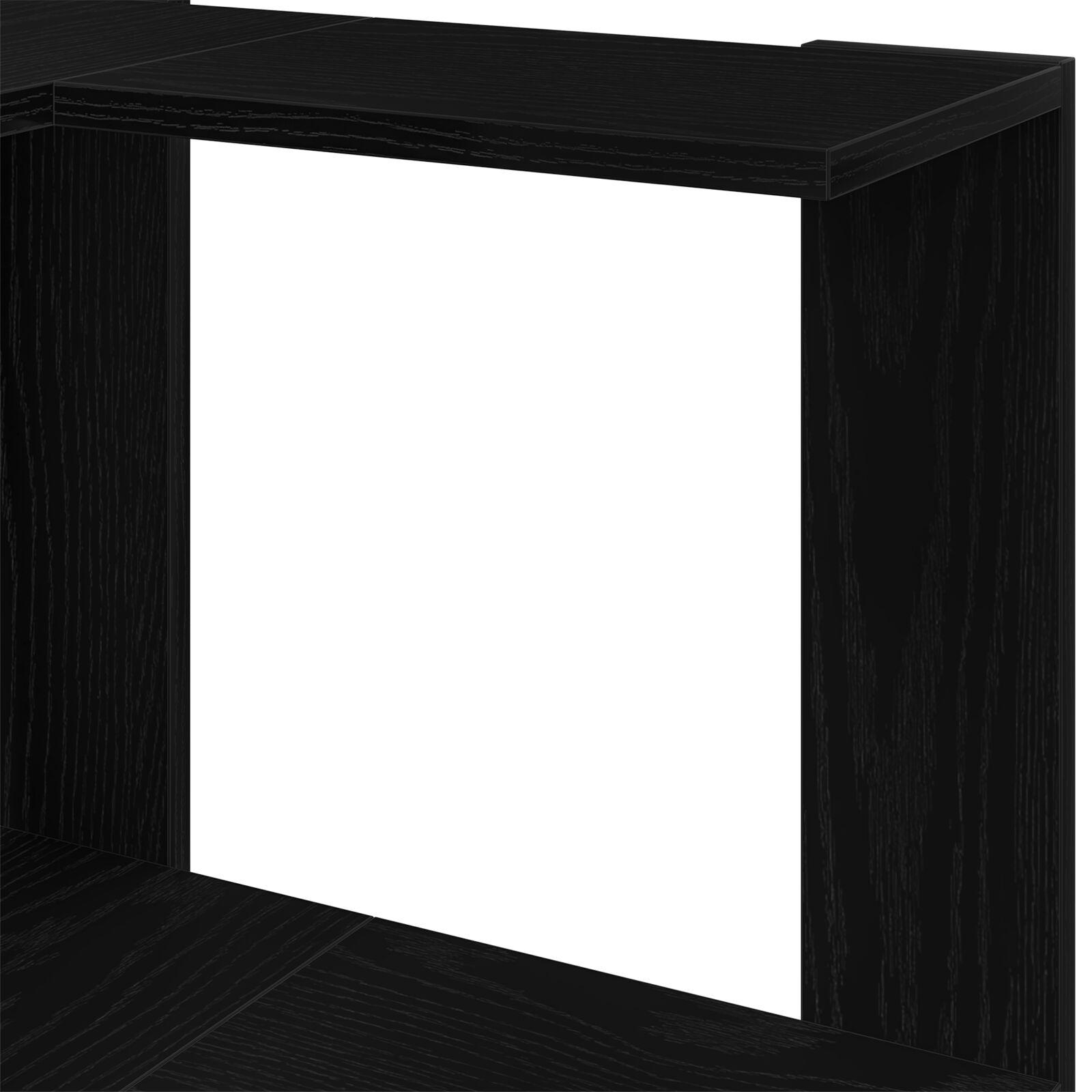 Hjørnebogreol 5-lag Sort Eg 50x50x179 cm Konstrueret Træ