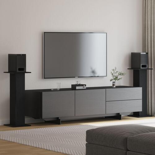 Højttalerstativer 2 stk. Sort Eg 30x30x80 cm Bygget i Træ