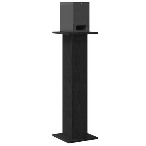 Højttalerstandere 2 stk Sort Eg 30x30x95 cm Ingeniørtræ