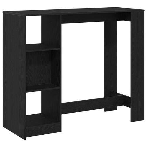 Barbord med hylde Sort eg 102,5x46x103,5 cm konstrueret træ