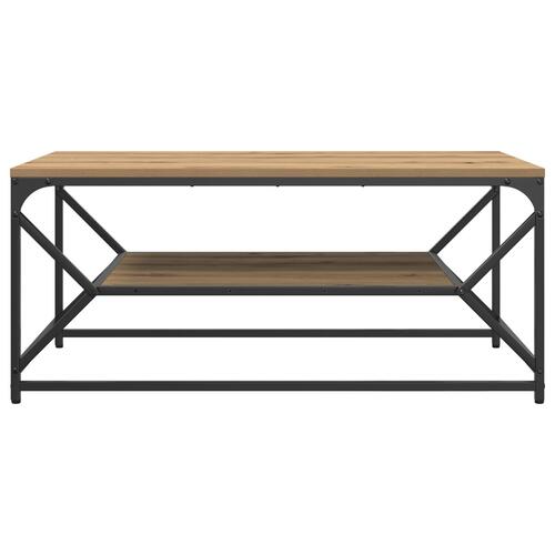 Sofabord med hylde i artisan eg 90x50x40 cm lavet af træ