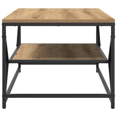 Sofabord med hylde i artisan eg 90x50x40 cm lavet af træ