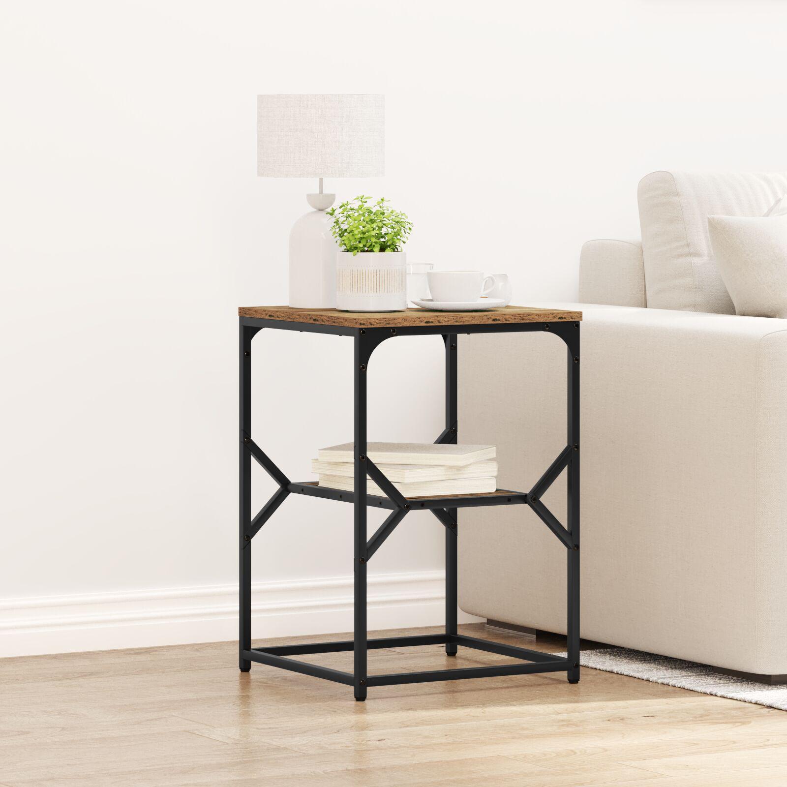 Sidebord Gammelt Træ 41 X 40 X 60 Cm Ingeniørtræ Og Stål