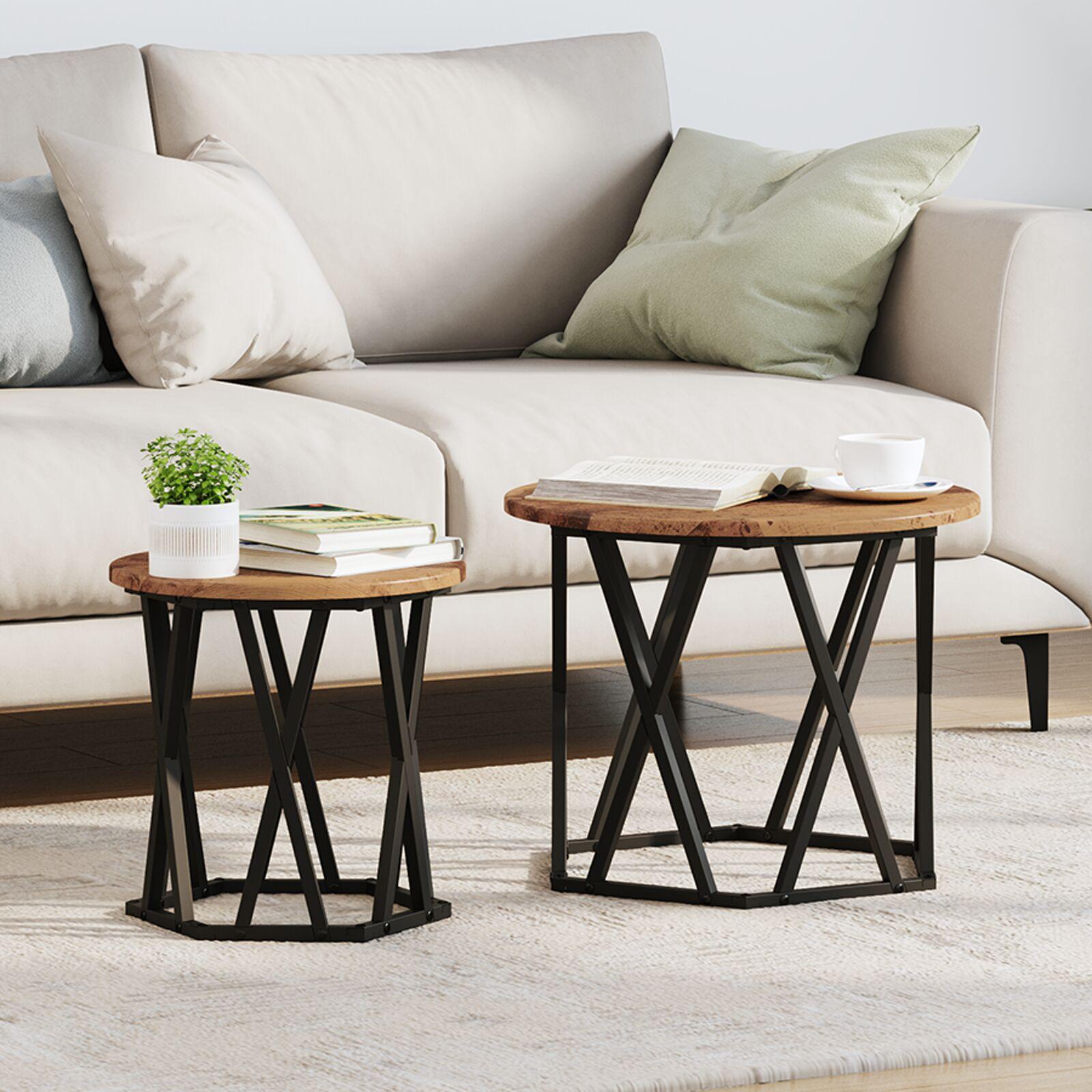 Nesting Side Tables 2 stk Gammelt Træ Ingeniørtræ