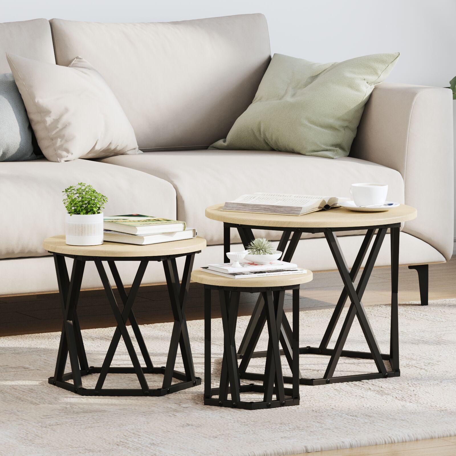 Nesting Side Tables 3 stk Sonoma Eg Konstrueret Træ