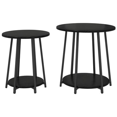 Sofabord 2 stk Sort Eg Finer og Metal