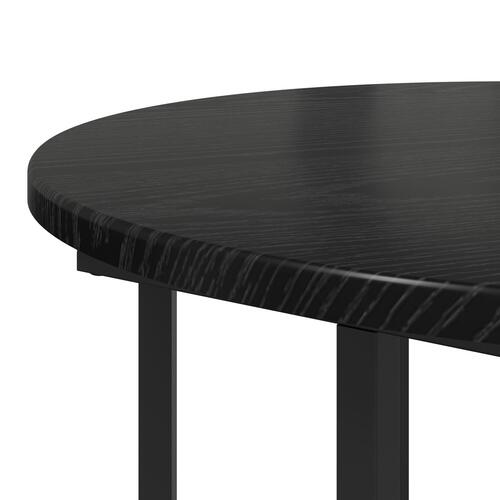 Sidebord 2 stk Sort Eg Ingeniørtræ og Metal