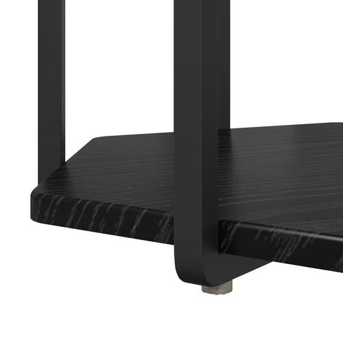 Sidebord 2 stk Sort Eg Ingeniørtræ og Metal