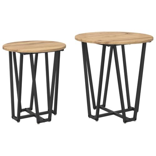 Sidebord 2 stk Artisan Eg Ingeniørtræ og Metal
